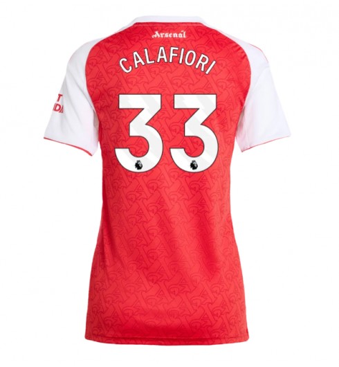 Arsenal Riccardo Calafiori #33 Domácí Dres pro Dámské 2025-26 Krátký Rukáv Arsenal Riccardo Calafiori #33 Domácí Dres pro Dámské 2025-26 Krátký Rukáv